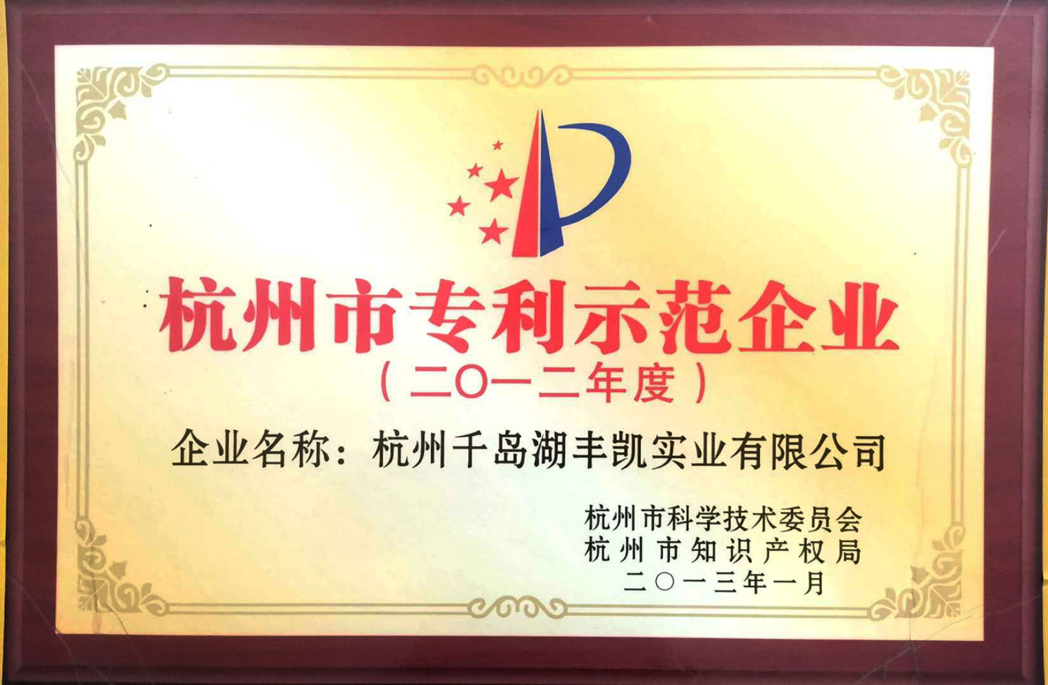 杭州市专利示范企业（二0一二年度）（过期）